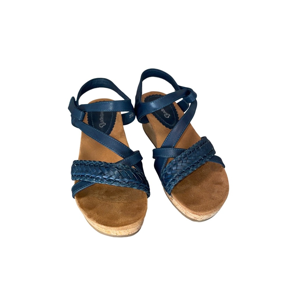 Baretraps Noella Navy Blue Braided Wedge Sandals Womens 8M BTS23-11099-004-228